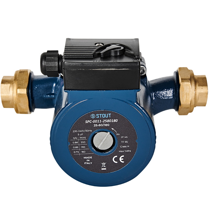 Циркуляционный насос Stout SPC-0011-2580180, 25-80/180, 220/240V, 50Hz, с латунными гайками G 1 1/2 x Rp 1