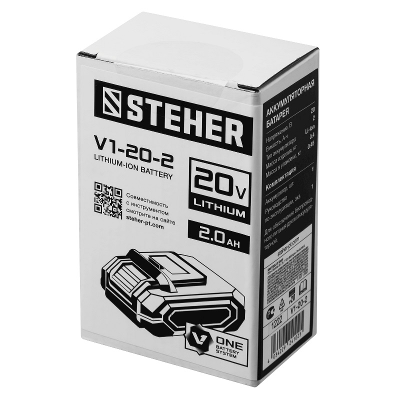 Аккумуляторная батарея Steher V1-20-2 V1, 20 В, 2.0 Ач в Туле