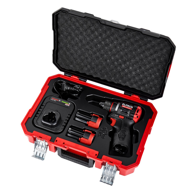 Дрель аккумуляторная Elitech HD CD 12L2 (E2201.038.01) 205713, бесщеточный, 12В, 2х2.0Ач, Li-ion, E-Power, БЗП-10 мм