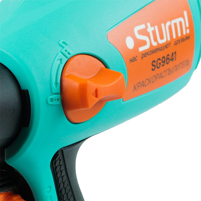 Электрический краскопульт Sturm SG9641, ручной, объем бачка 0,8 л, производительность 0,7 л/мин