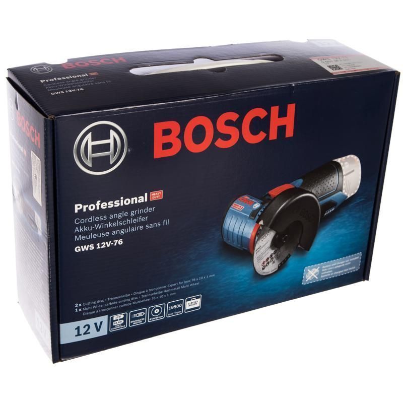 Угловая шлифмашина (болгарка) аккумуляторная Bosch GWS 12V-76 0.601.9F2.000, 76 мм, 12 В, без АКБ и ЗУ в Угличе