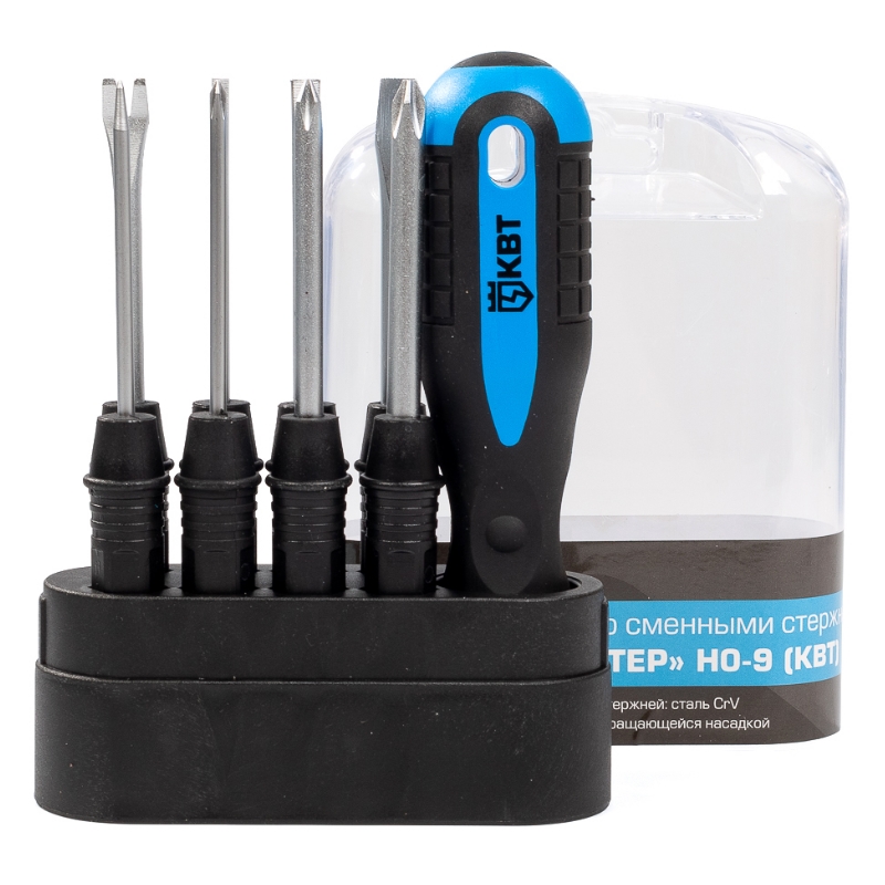 Отвертка-рукоятка со сменными стежнями КВТ НО-9 78708 497₽