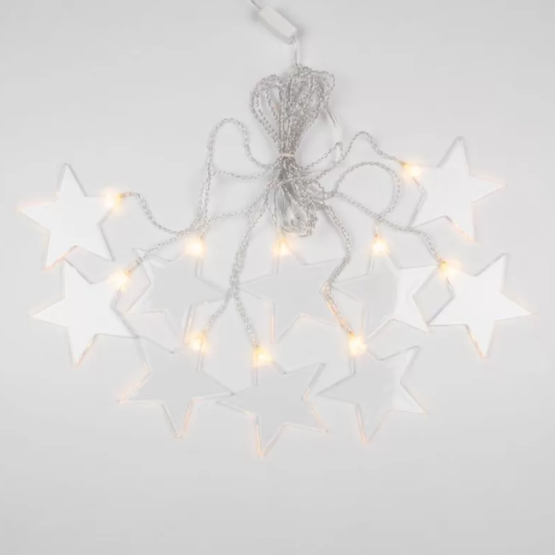 Гирлянда светодиодная Neon-Night "Айсикл" "Звезды" 303-030 1371786, 1.5х0.6м 10LED теплый белый в Переславле