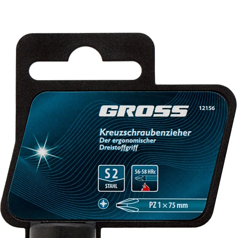 Отвертка Gross 12156 PZ1x75 мм