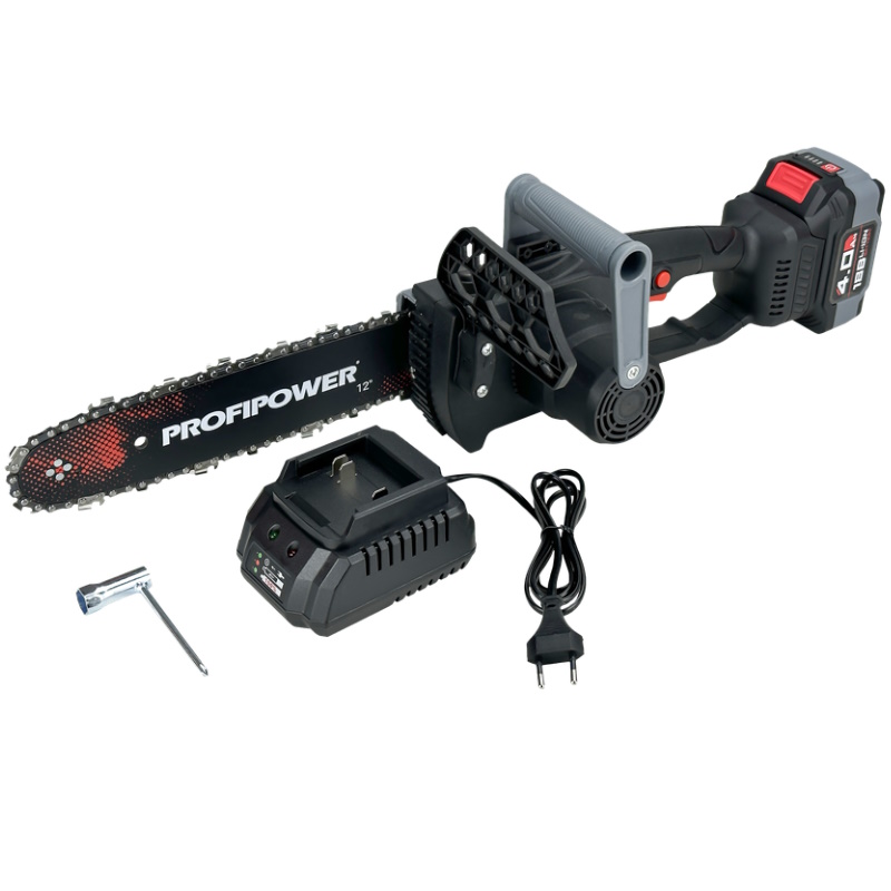 Аккумуляторная цепная пила бесщеточная ProfiPower MKDUC-20V E0114М1, Li-ion-1шт, 4.0Ач, шина 12", 0-4500об/мин, цепь, З/У, в коробке в Рыбинске