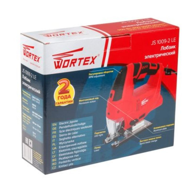 Лобзик электрический Wortex JS 1009-2 LE JS10092LE0021 (900 Вт, 800-3000 ход/мин, пропил до 100 мм)