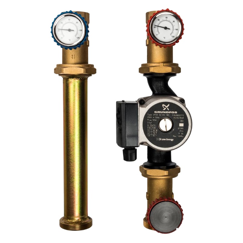 Насосная группа Stout SDG-0001-003202, с прямым контуром, 1 1/4", с насосом Grundfos UPSO 32-65 в теплоизоляции DN 32 в Ярославле