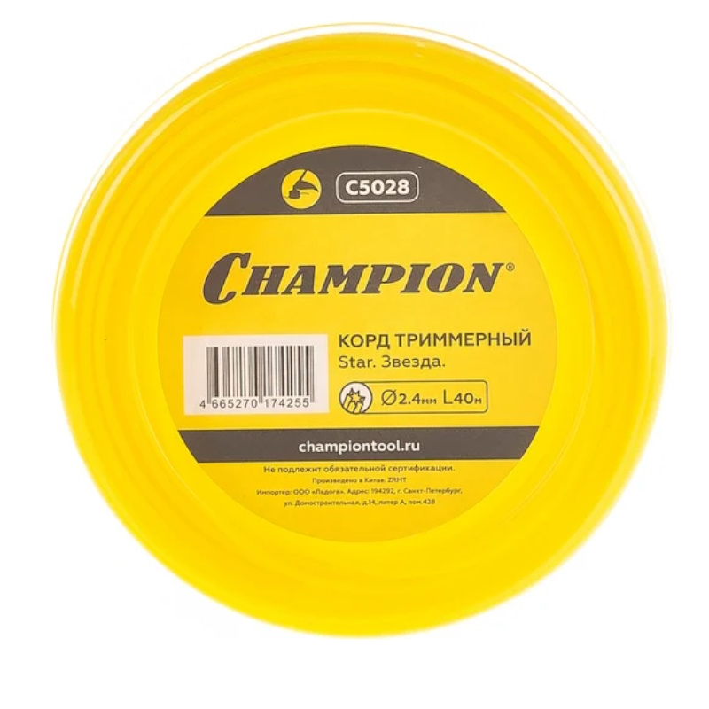 Корд триммерный Champion Star C5028, 2.4мм*40м, звезда  в Иваново