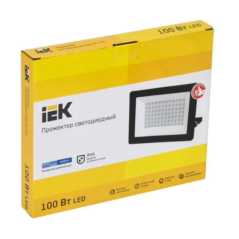 Светодиодный прожектор уличный IEK СДО 06-100 (IP65, 6500K, 100 Вт) в Костроме
