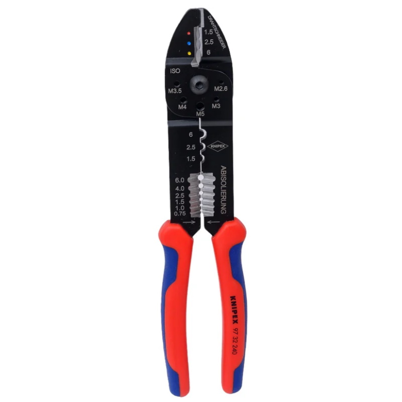 Пресс-клещи Knipex KN-9732240, 3 гнезда, изолированные кабельные наконечники и штекеры: 0.5-6.0 мм², длина 240 мм в Череповце