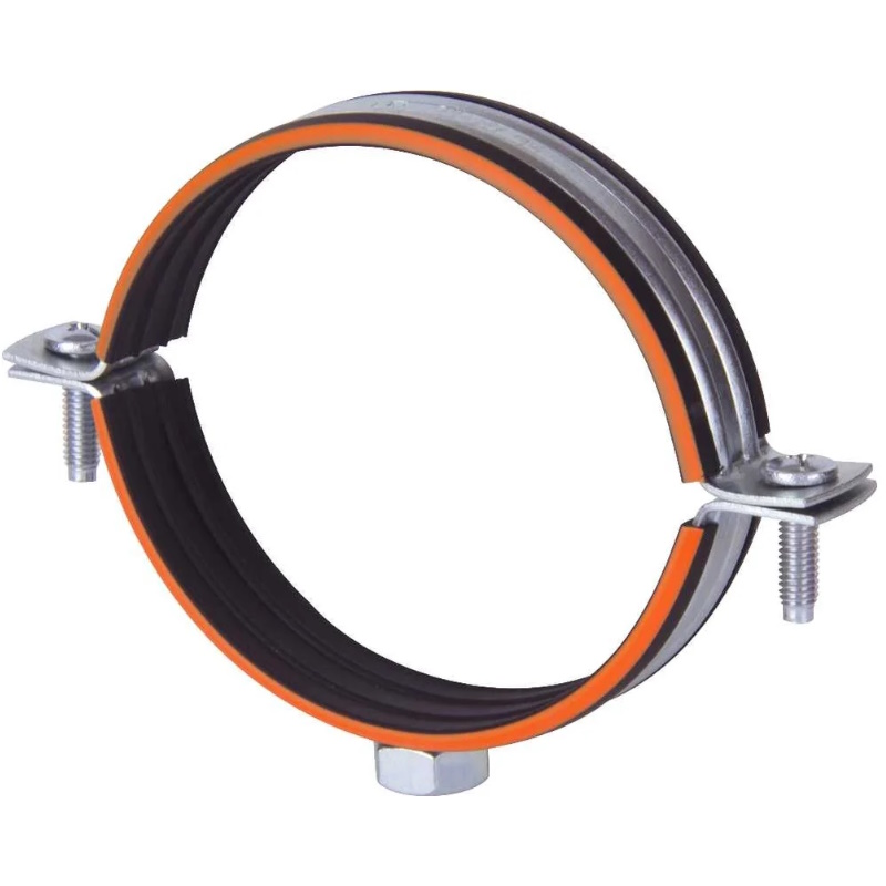 Хомут трубный металлический Humalt RU-HT 007040107, М8 (74-80,) 2.1/2", с гайкой, шпилькой-шурупом и дюбелем