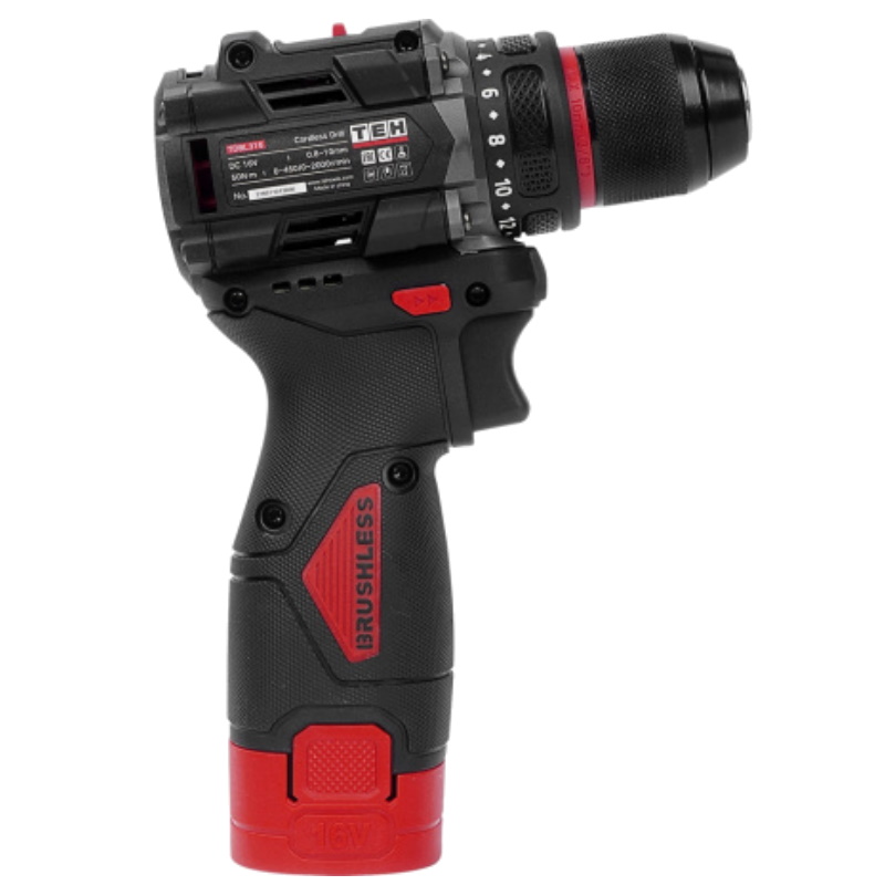Дрель аккумуляторная Teh TDBL316-2B, 16V