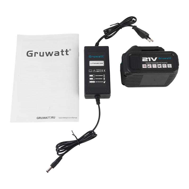 Бесщеточная дрель-шуруповерт Gruwatt DYS19, ударная, патрон мет. 10 мм, 21 v, 4 Ah АКБ 2 шт., кейс,  55 Нм, 0-500/0-1850 во Владимире