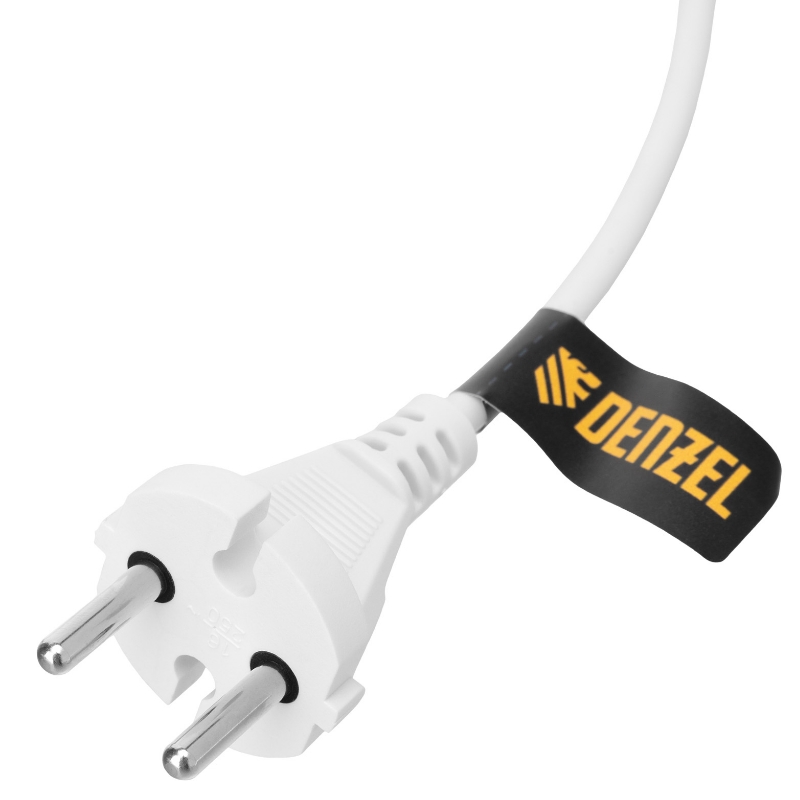 Шнур сетевой Denzel Energy Series 37660, ПВС, 1,5 м, 2х1 мм, с неразборной вилкой, белый в Твери