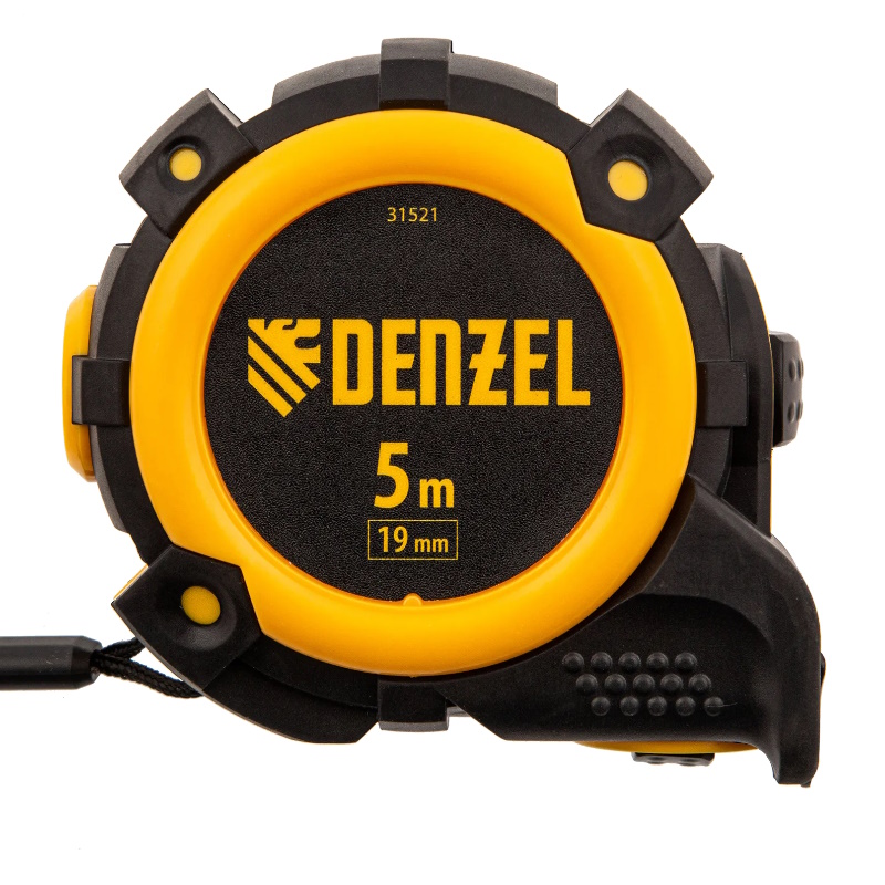 Рулетка Denzel 31521, 5м х 19мм, автоматич. фиксац., нейлон. покрытие, магнит. зацеп, двухстор. разметка в Кинешме