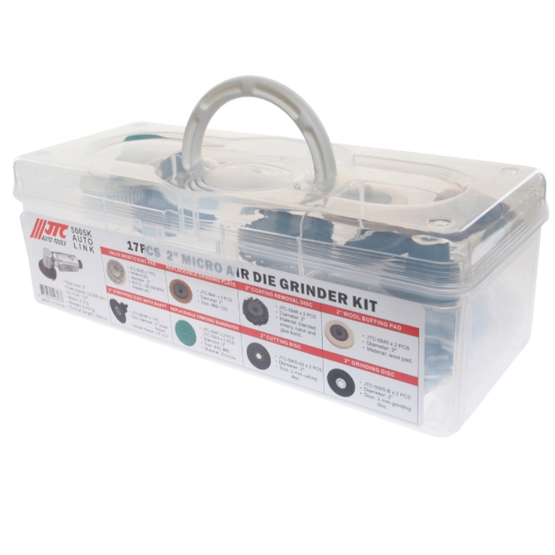 Болгарка пневматическая JTC JTC-5005K 2 с комплектом насадок 17 предметов