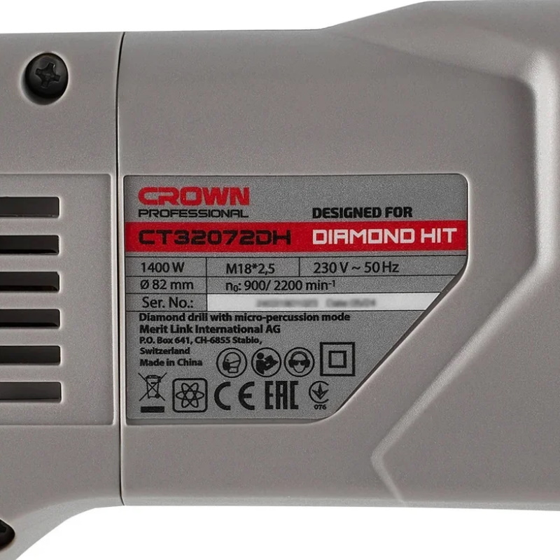 Дрель с микроударом Crown CT32072DH BMC, набор для монтажа кондиционеров в Угличе