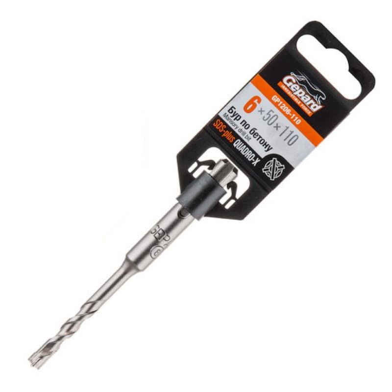 Бур сверло Gepard QUADRO-X GP1206-110 6х50х110 мм SDS-plus 74₽