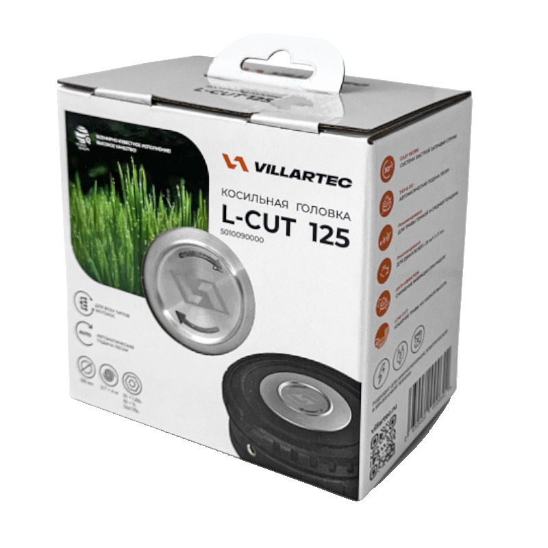 Головка триммерная Villartec L-Cut 125, нейлон, высота кошения 3,5см ( M10x1.25L M10x1L M12x1.75L) в Иваново