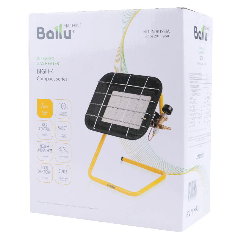 Инфракрасный газовый обогреватель Ballu BIGH-4 (мощность 4500 Вт, тип нагревательного элемента: керамический, вес 2.3 кг) в Костроме