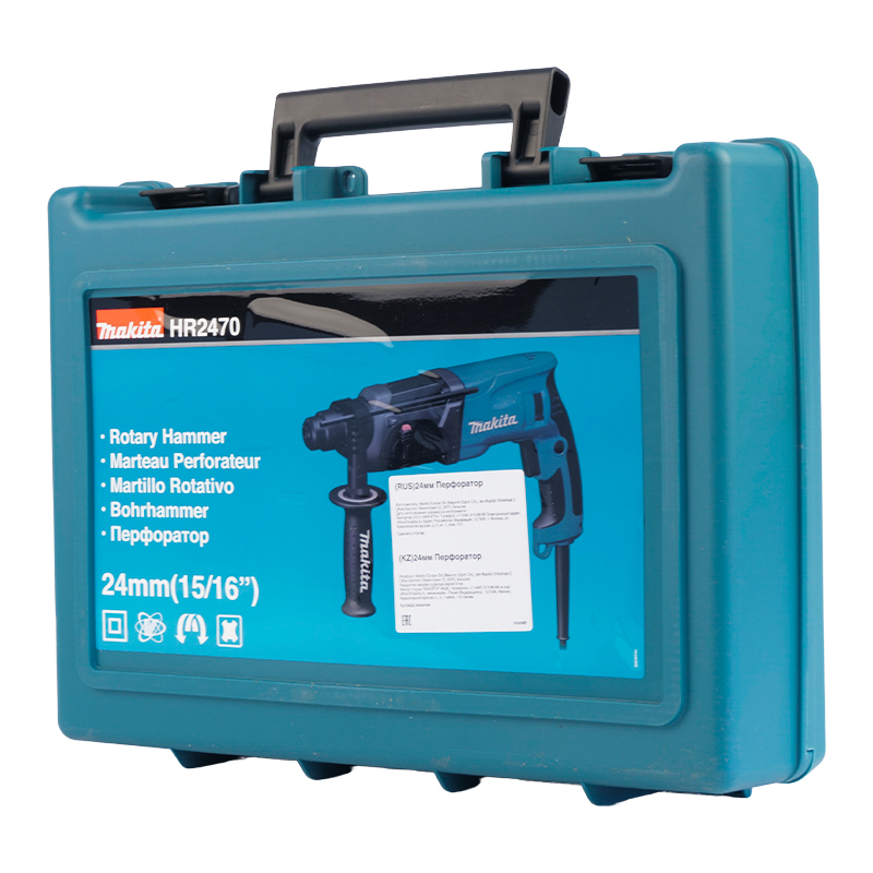 Перфоратор Makita HR 2470 патрон SDS-Plus мощность 780 Вт сверление с ударом 24 Дж вес 28 кг кейс