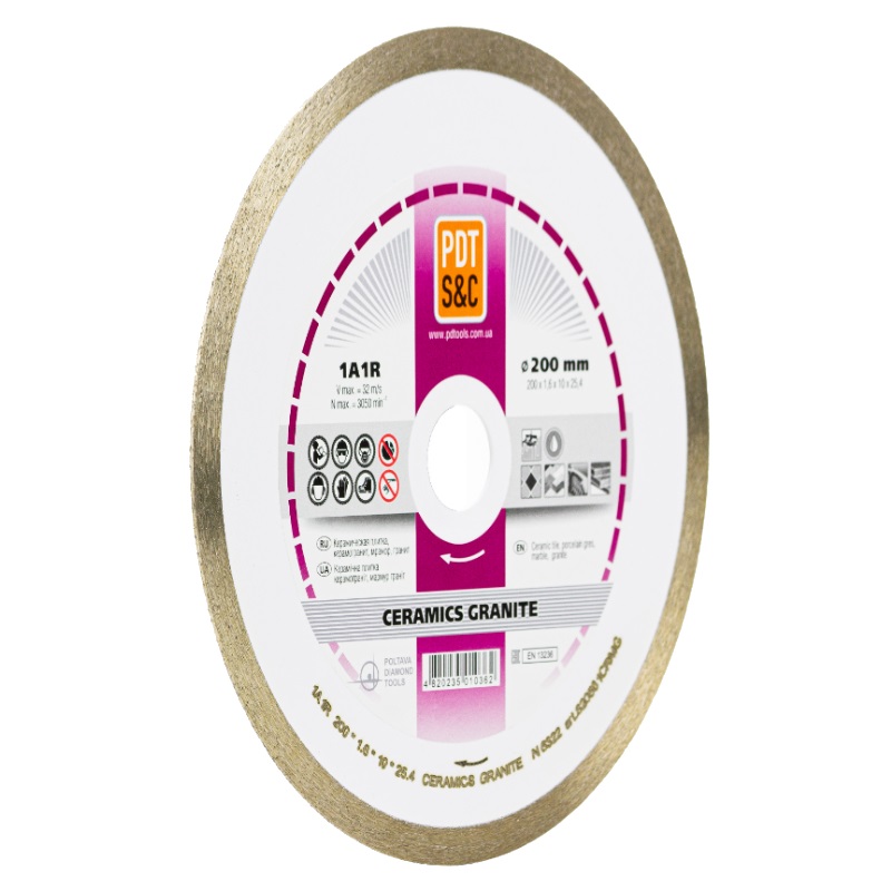 Круг отрезной алмазный PDT Ceramics Granite 1А1R 820501CRMG (сплошной, мокрый рез)  в Вологде