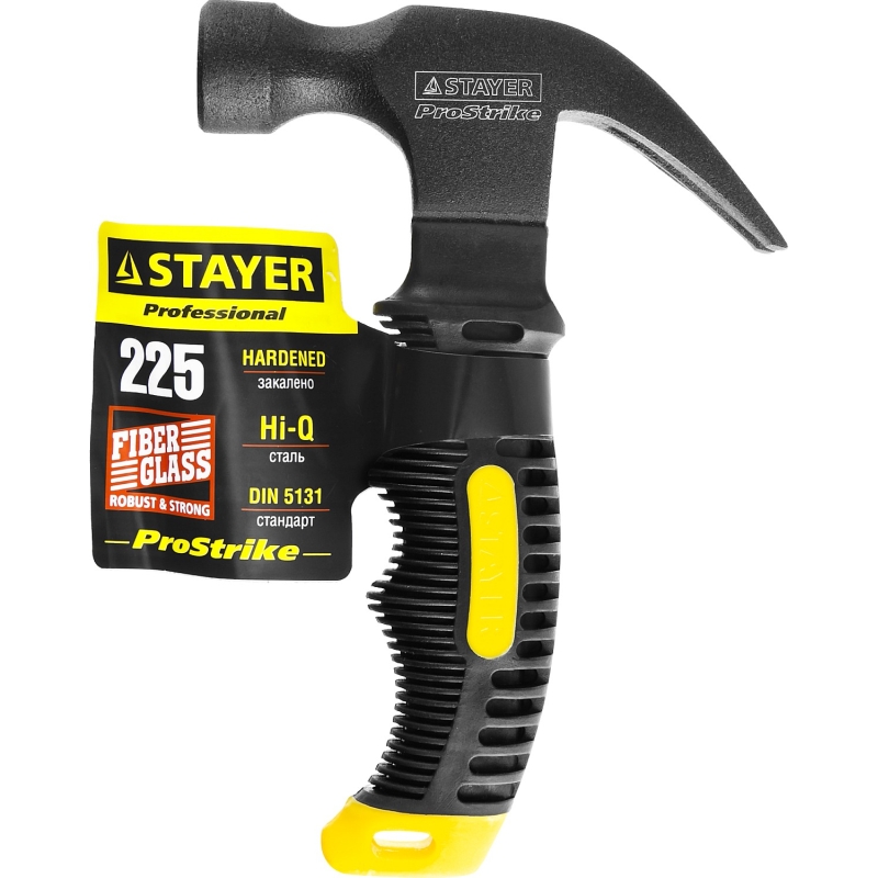 Молоток-гвоздодер Stayer Professional Compact 2026-225 укороченный с фиберглассовой рукояткой, 225г в Кинешме