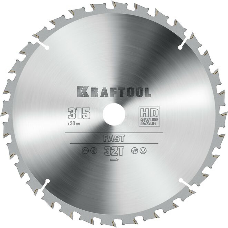 Пильный диск по дереву Kraftool Fast 36950-315-30, 315 х 30 мм, 32Т в Кинешме