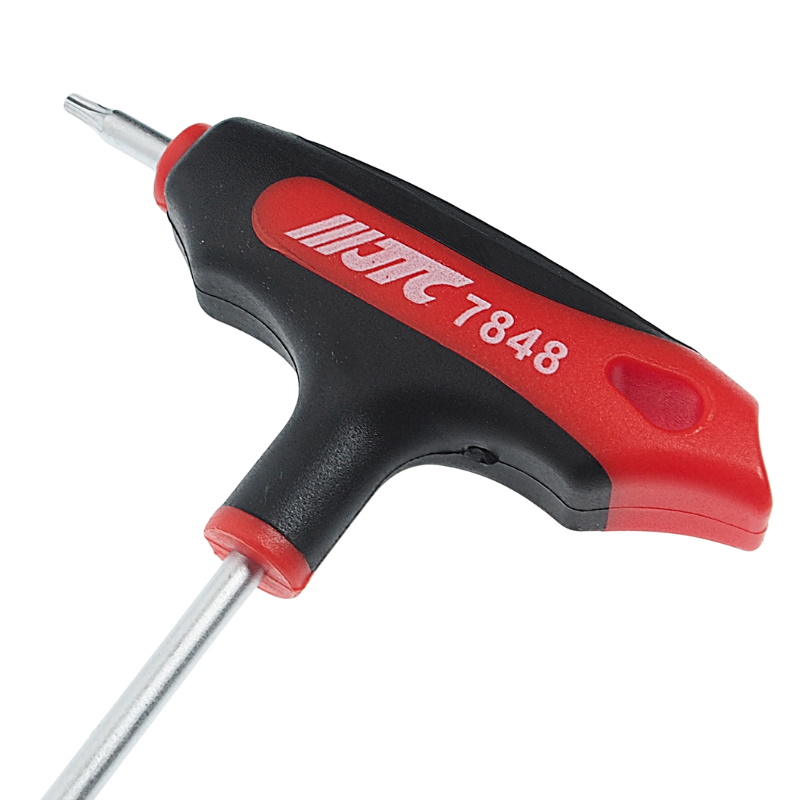 Двусторонний ключ JTC JTC-784810, TORX, с отверстием и Т-образной рукояткой, T10H в Туле