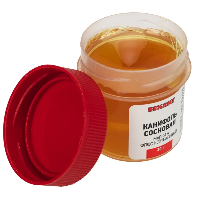 Канифоль сосновая флюс нейтральный Rexant 09-3710, марка А, 20гр в Угличе