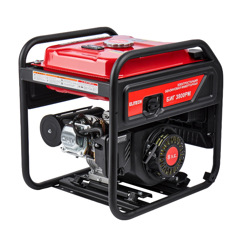 Генератор бензиновый Elitech БИГ 3800РМ 204587, инв, 4-т, мак3/ном2, 8кВт, т/б-15л
