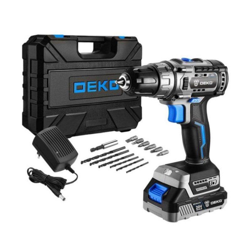 Дрель-шуруповерт аккумуляторная бесщеточная Deko Sharker 20V 20В, 2*3.0Ач 063-4036 во Владимире