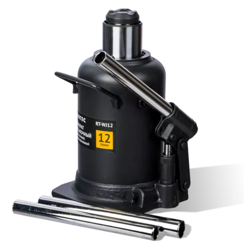 Домкрат бутылочный, двухштоковый, профессиональный Runtec RT-WJ12, 12 т, 235-590 мм в Кинешме