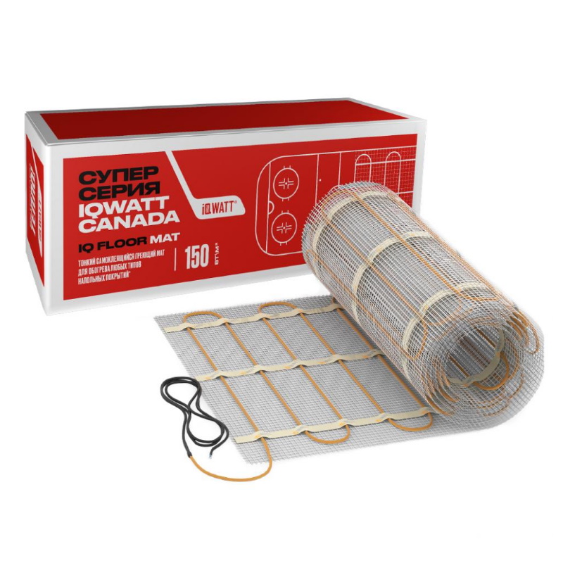 Греющий мат Iqwatt IQ FLOOR MAT 00123 тонкий самоклеящийся 180 m2 51430₽