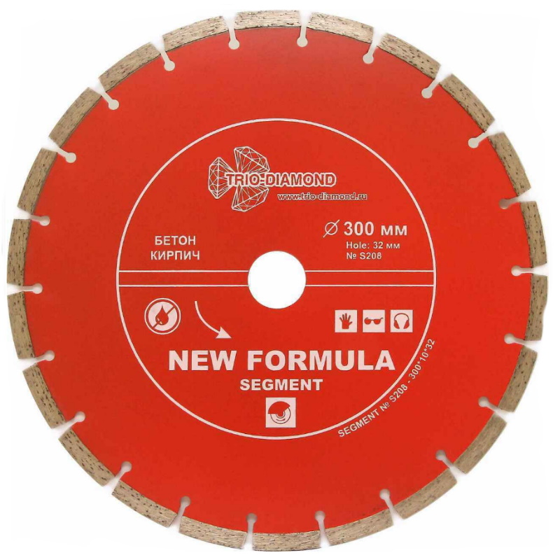Диск алмазный отрезной Trio-Diamond S208, 300*32, сегментный в Туле