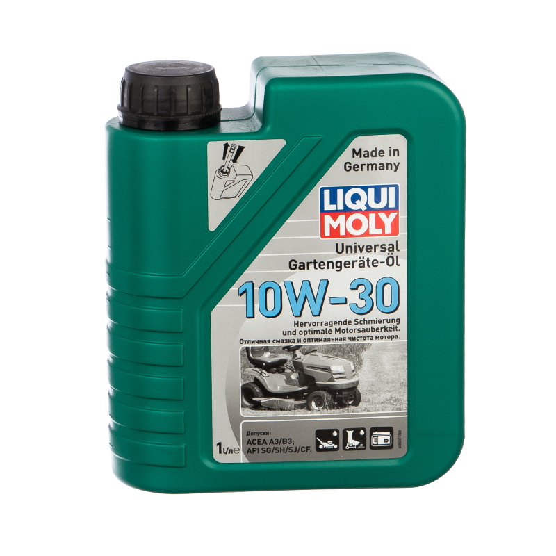Масло минеральное моторное для газонокосилок Universal 4-Takt Gartengerate-Oil 10W-30 Liqui Moly 8037D, 1 л. + Дождевик