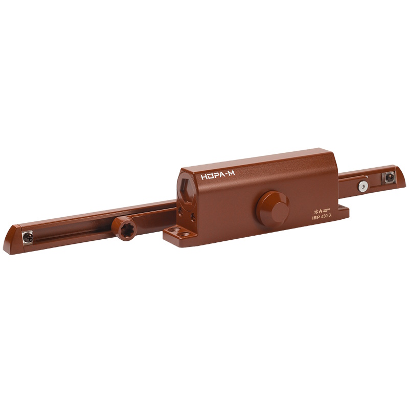 Доводчик дверной Нора-М ISPARUS 450 Slider 19306, от 110 до 150 кг, коричневый, со скользящей тягой в Твери