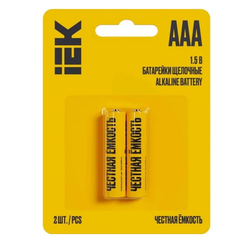 Батарейка щелочная IEK Alkaline ABT-LR03-OP-L02, LR03/AAA, 2шт, блистер в Вологде