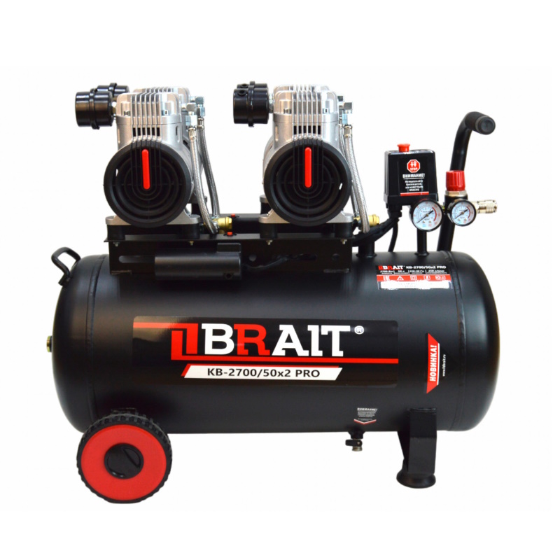 Компрессор воздушный Brait KB-2700/50X2 PRO 20.01.027.043 (50 литров; 2,7Kw) в Иваново