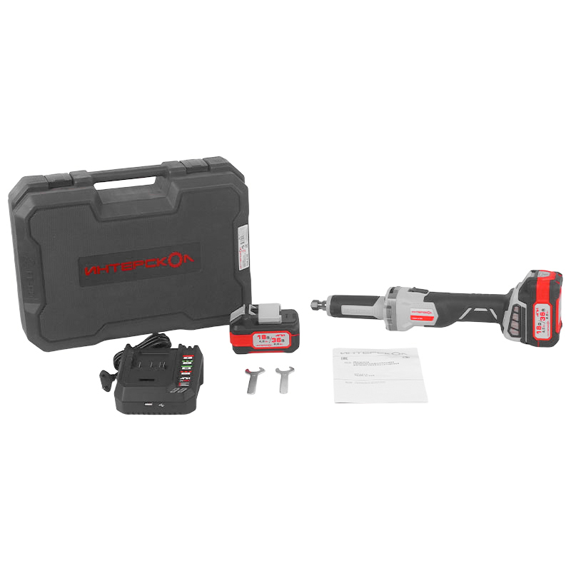 Аккумуляторная прямошлифовальная машина Интерскол ПШМ-836В 8212270 2xLi-ion 20 Ач ЗУ кейс