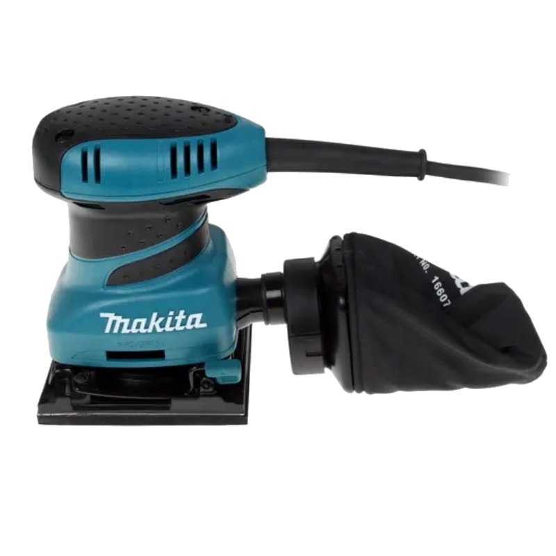 Вибрационная шлифовальная машина Makita BO4556, 200 Вт, 112х102 мм, с пылесборником и комплектом наждачной бумаги в Твери