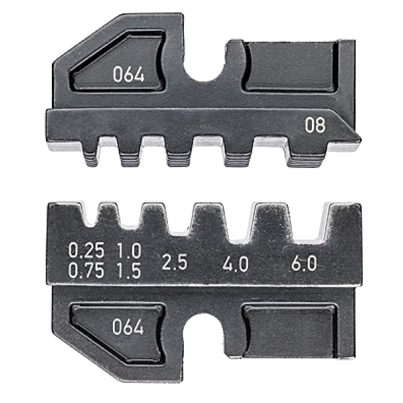 Плашка опрессовочная Knipex KN-974908 изолированные и неизолированные контактные гильзы 025 -60 мм 5 гнёзд 12460₽