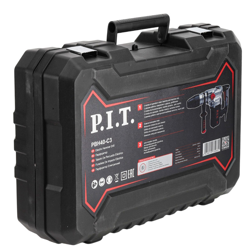Перфоратор P.I.T. PBH40-C3, SDS-MAX, электрический (1600Вт, 9Дж, 2реж, Ø40мм, 3800уд/мин, 630об/мин, верт) в Ярославле