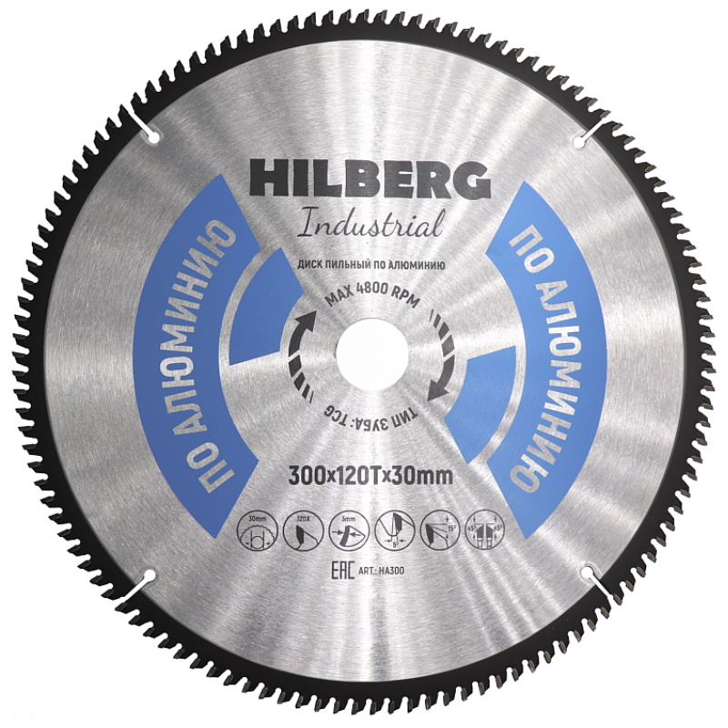 Диск пильный Hilberg Industrial HA300 по алюминию 30030120Т 4176₽