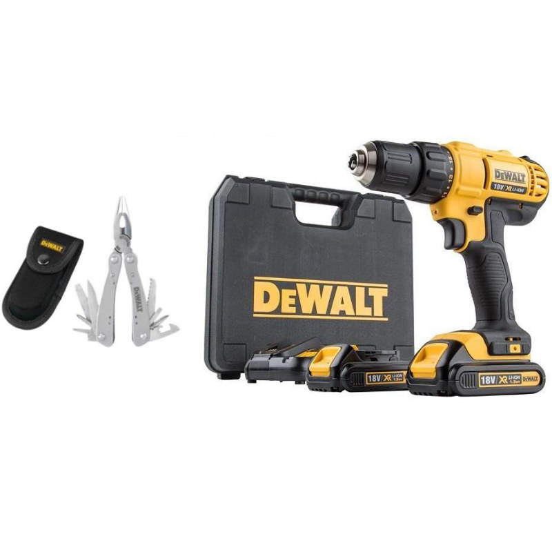 Аккумуляторная дрель-шуруповерт DeWalt DCD771S2P-KS, с мультитулом в комплекте