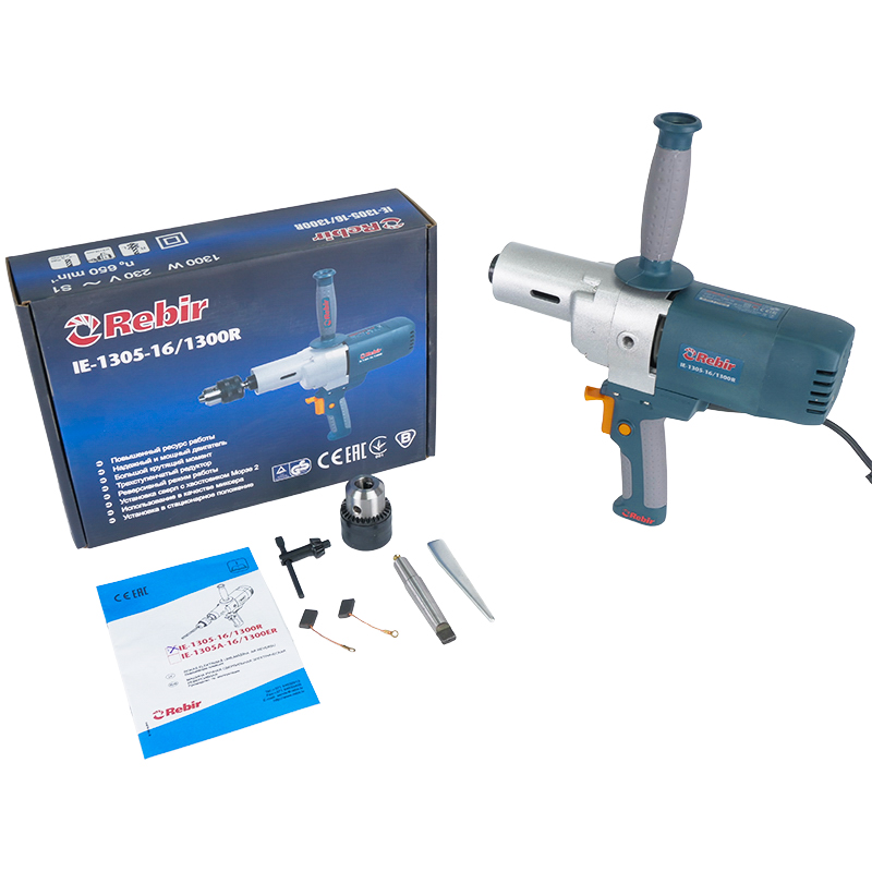 Безударная сверлильная машина Rebir IE-1305-161300R диаметр стали до 23 мм патрон 145-23 мм