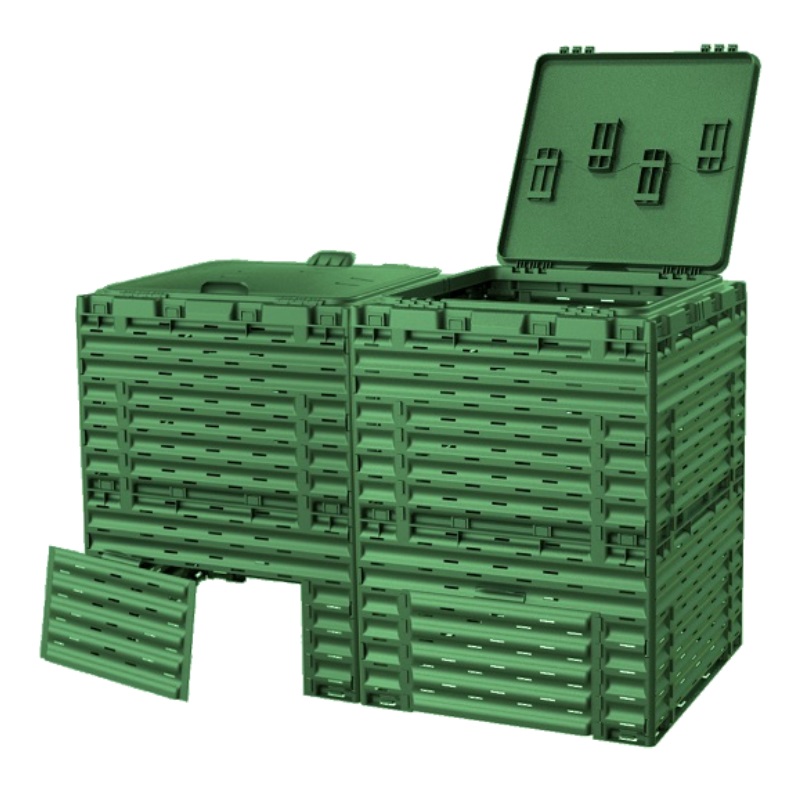 Компостер с крышкой Piteco К2060, 600 л, зелёный