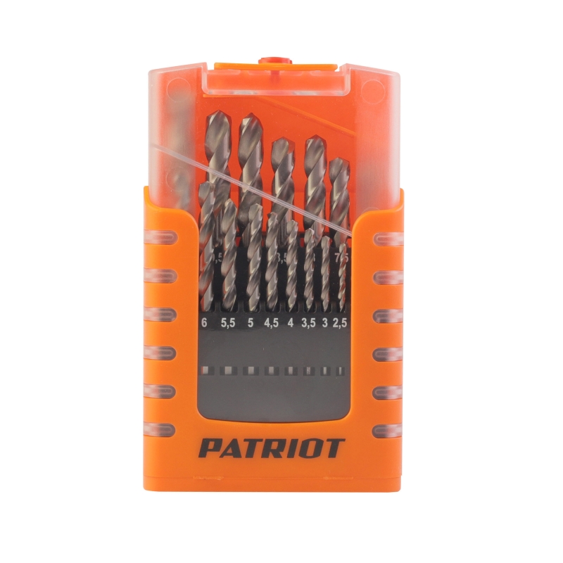 Набор сверл по металлу Patriot 815010545 (HSS, 19 шт №2: 1,0-10,0мм, в пластиковом боксе) в Туле