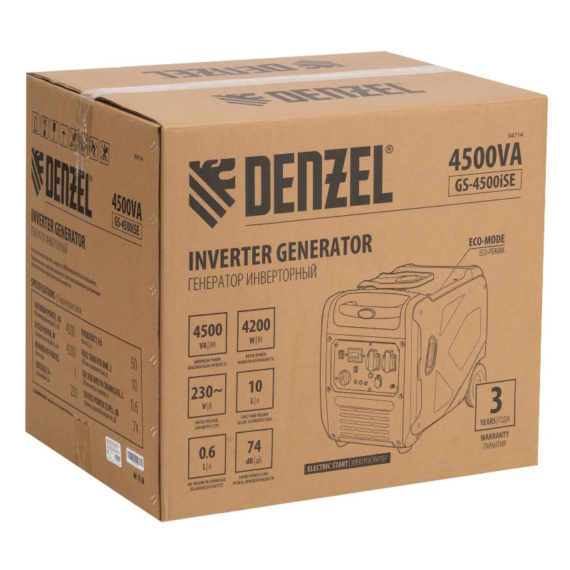 Инверторный генератор Denzel GS-4500iSE, 94714 в Иваново