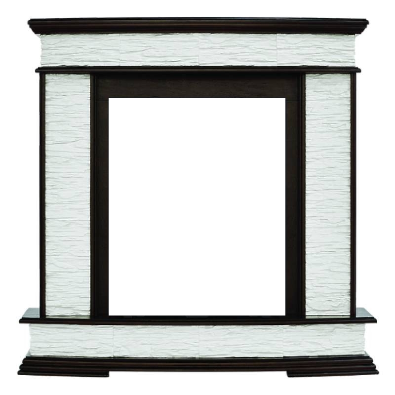 Портал Firelight Scala Classic НС-1170985 камень сланец скалистый белый, шпон тёмный дуб в Туле